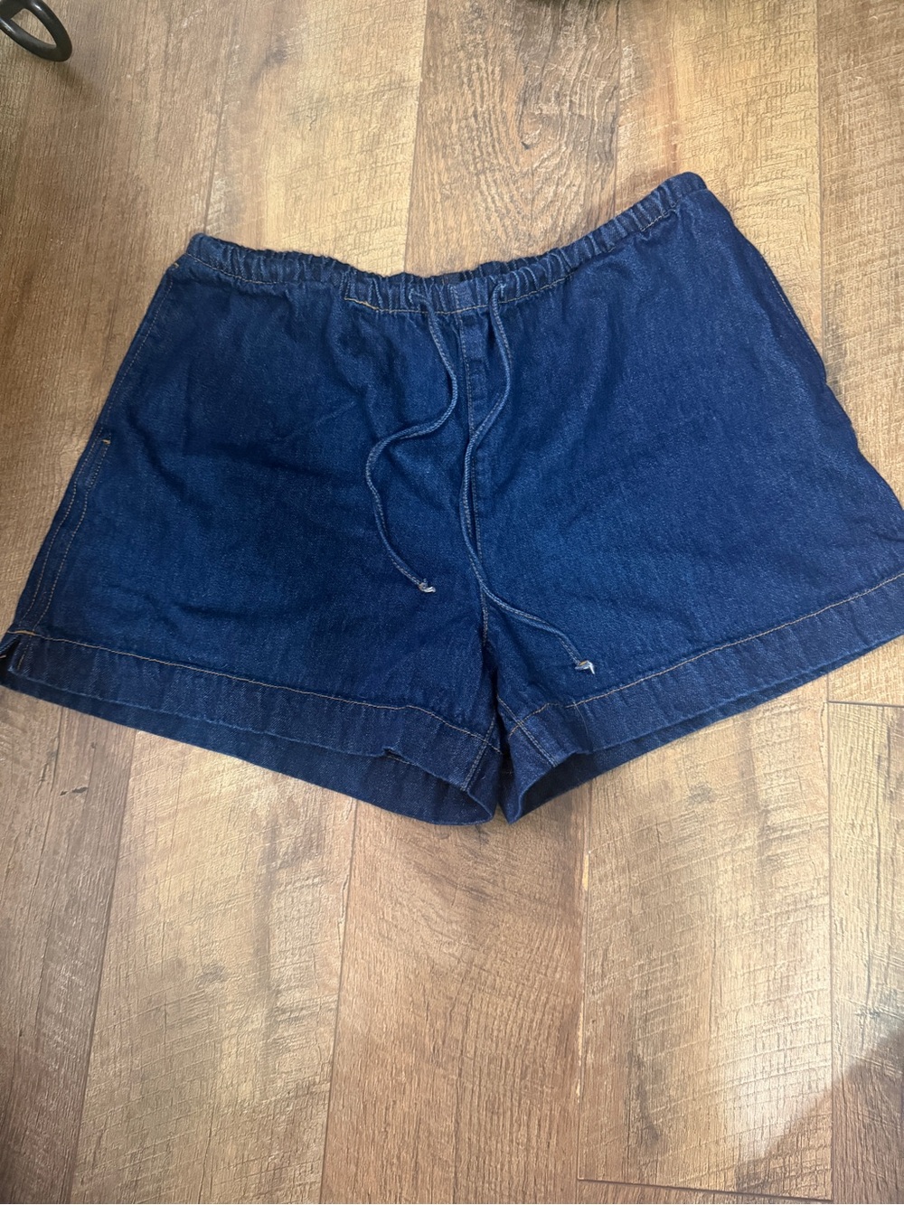 H&M Dark Blue Denim Drawstring Shorts